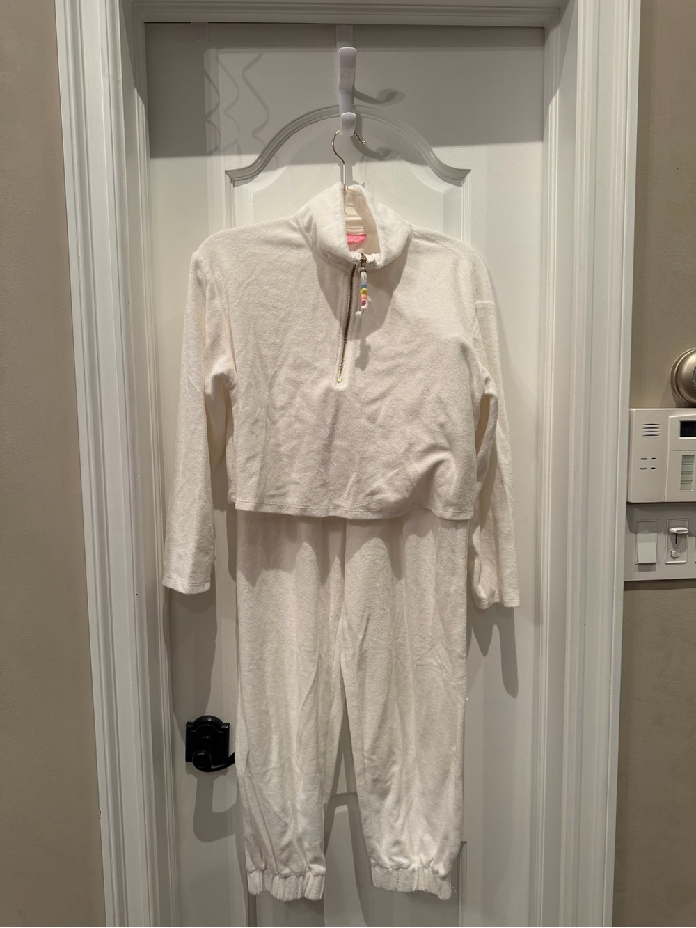 Stony Clover x Target white terry cloth sweatsuit